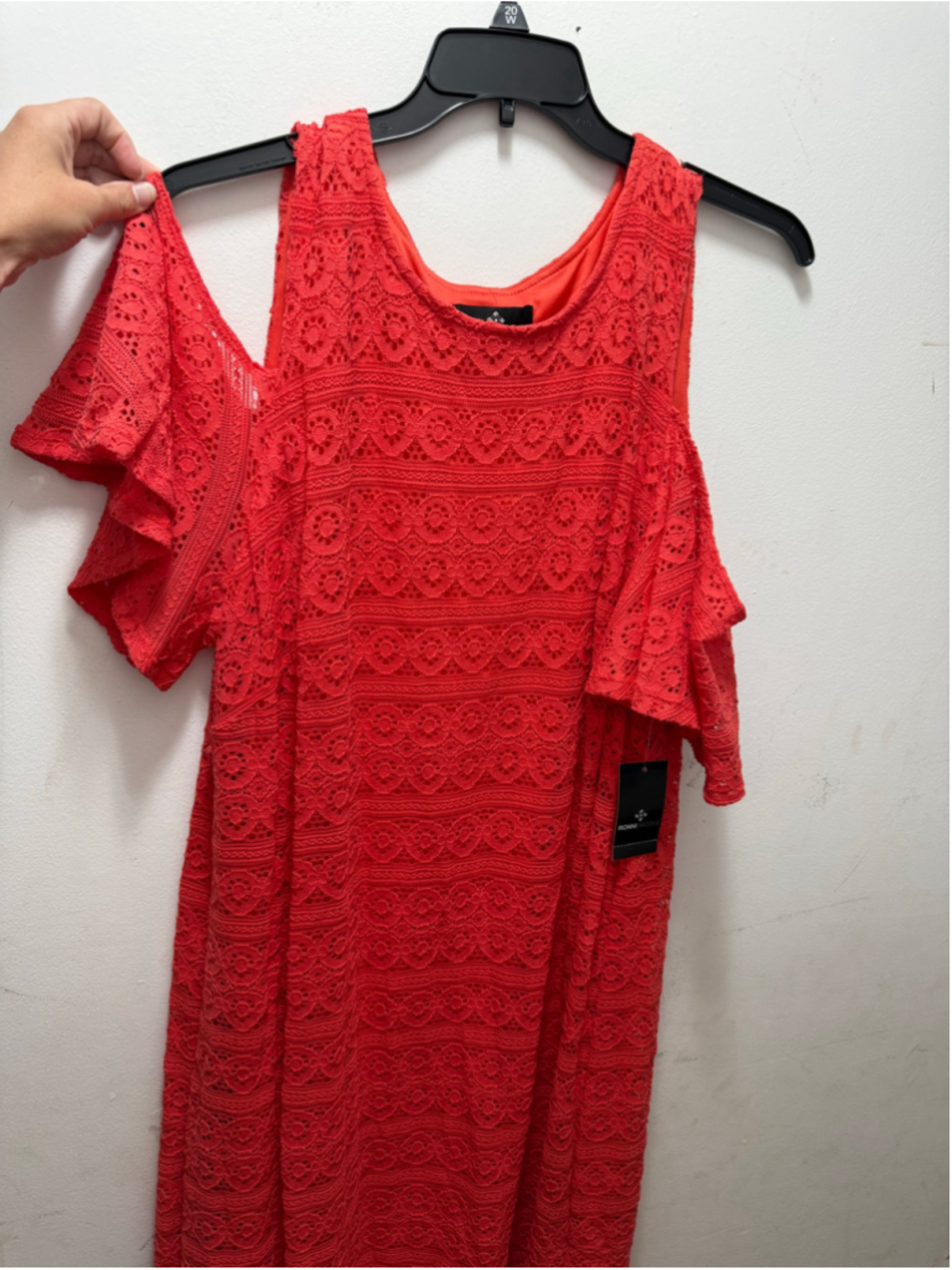 Women's RONNI NICOLE Coral Lace Cold Shoulder Dress Plus 20W